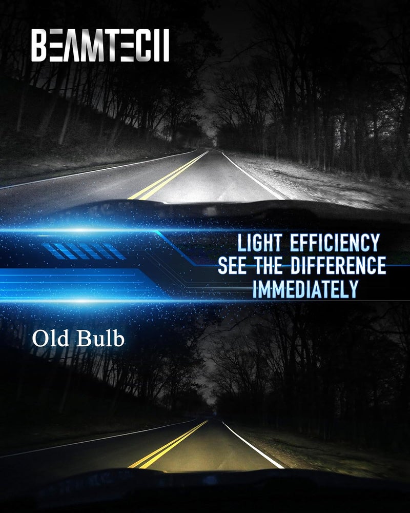 BEAMTECH H7 Light Bulbs, No Adapter Needed, 500% Brightness 6500K White, Off-Road Used Fog Light, Pack of 2 - Image 2